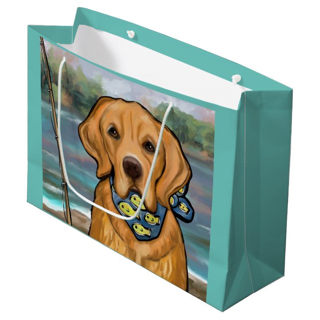 Golden Retriever Large Gift Bag (Front Angled)
