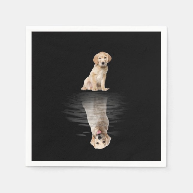 Golden Retriever Life Cute Love Golden Retriever Napkin (Front)