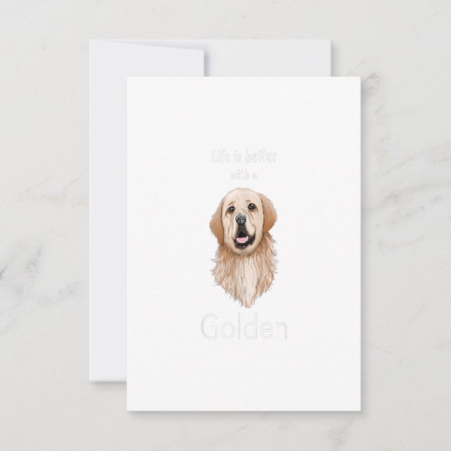 Golden Retriever - Life is better with a Golden RSVP Card (Front)