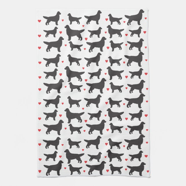 Golden Retriever Love  Tea Towel (Vertical)