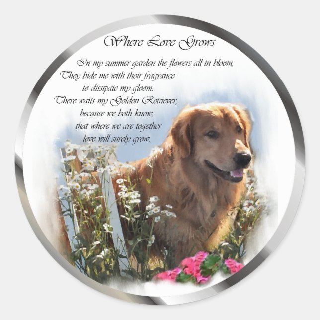 Golden Retriever Lovers Gifts Classic Round Sticker (Front)