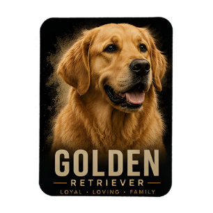 Golden Retriever Loyal Loving Family Dog Portrait Magnet