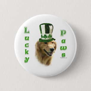 Golden Retriever Lucky Paws 6 Cm Round Badge