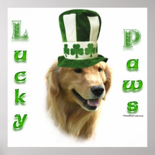 Golden Retriever Lucky Paws Poster