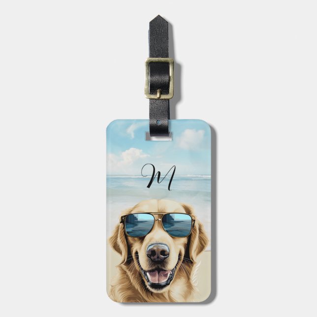 Golden Retriever Luggage Tag (Front Vertical)