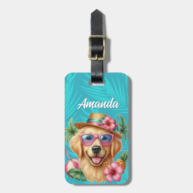Golden Retriever Luggage Tag (Front Vertical)