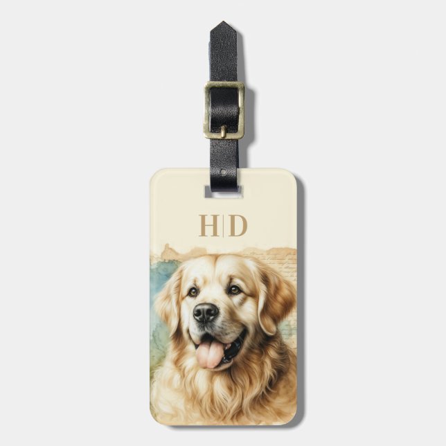 Golden Retriever Luggage Tag (Front Vertical)