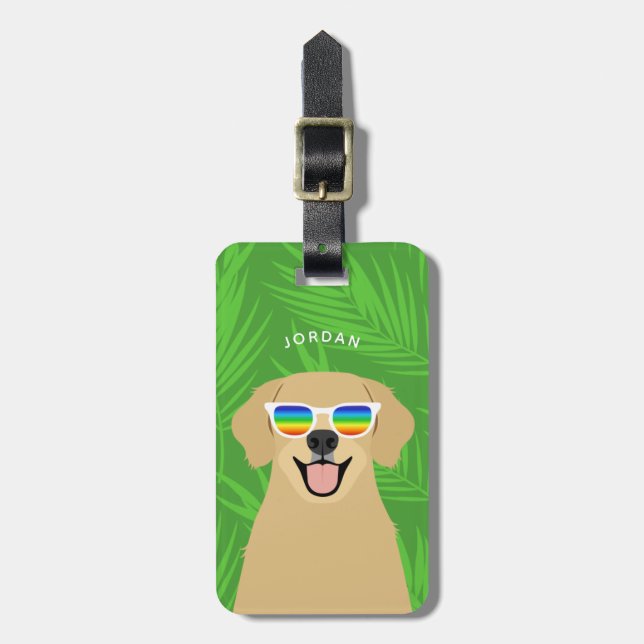 Golden Retriever Luggage Tags (Front Vertical)