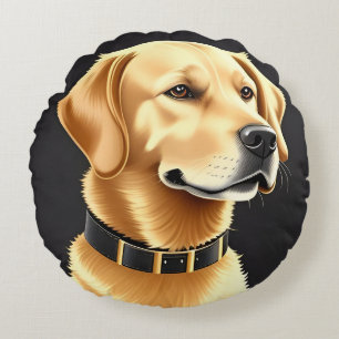 Golden Retriever Luxury Pet Lover Gift, Stylish Round Cushion