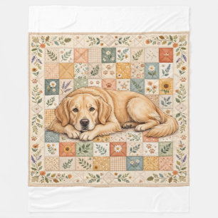 Golden Retriever Lying Down Fleece Blanket