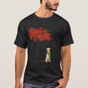 Golden Retriever Maple Tree Thanksgiving Day Cute T-Shirt