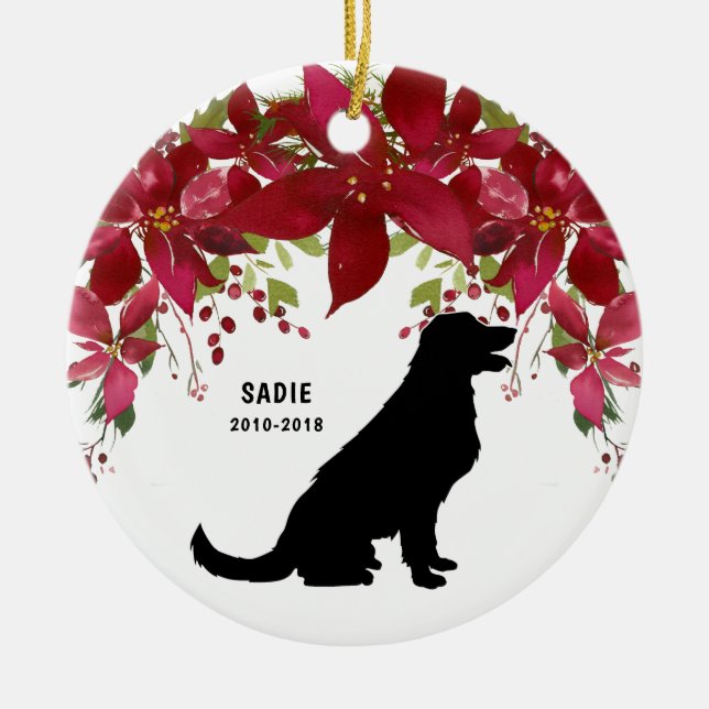 Golden Retriever memorial Christmas ornament (Front)