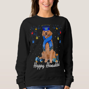 Golden Retriever Menorah Hat Christmas Happy Hanuk Sweatshirt