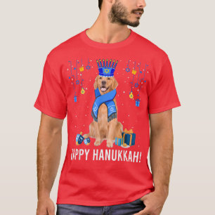 Golden Retriever Menorah Hat Christmas Happy Hanuk T-Shirt