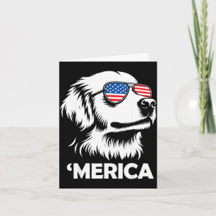 Golden retriever merica patriotic dog 4th of july card