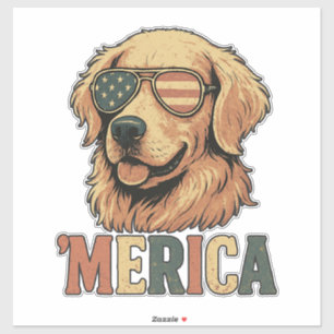 Golden Retriever 'Merica Sunglasses
