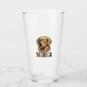 Golden Retriever 'Merica Sunglasses Glass