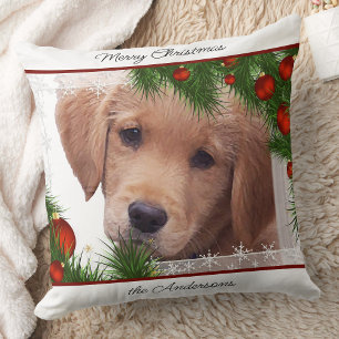 Golden Retriever Merry Christmas - Cute Dog Cushion