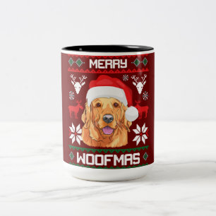Golden Retriever Merry Woofmas Sweatshirt Dog Two-Tone Coffee Mug