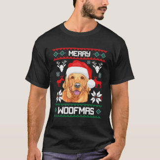 Golden Retriever Merry Woofmas T-Shirt