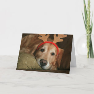 Golden Retriever Miss You Christmas Holiday Card