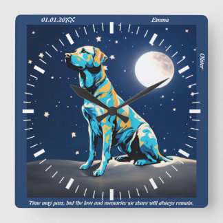 Golden Retriever Moonlit Wall Clock: A Timeless Pi Square Wall Clock