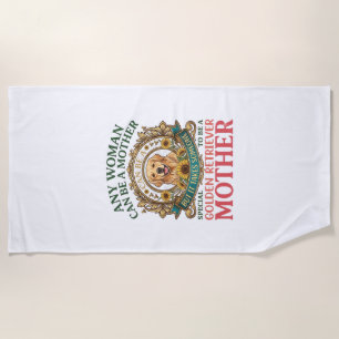 Golden Retriever Mother Dog Sunflowers Bees_1 Beach Towel