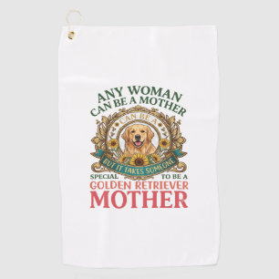 Golden Retriever Mother Dog Sunflowers Bees_1 Golf Towel