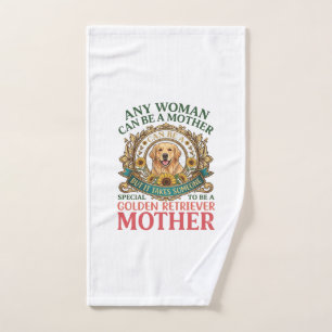 Golden Retriever Mother Dog Sunflowers Bees_1 Hand Towel
