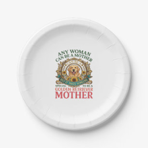 Golden Retriever Mother Dog Sunflowers Bees_1 Paper Plate