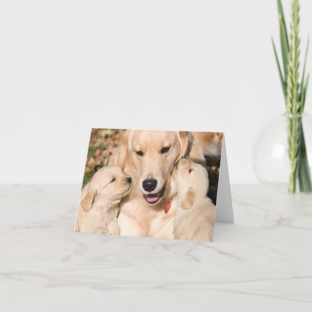 Golden Retriever Mother's Day Note Card (Front)