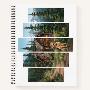 Golden Retriever Mountain Cabin dog Notebook