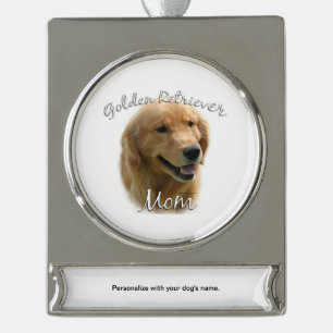 Golden Retriever Mum 2 Silver Plated Banner Ornament