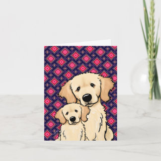 Golden Retriever Mum and Puppy Card