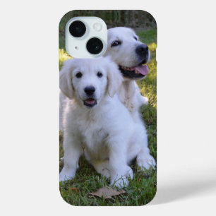 Golden Retriever Mum and Puppy iPhone 15 Case