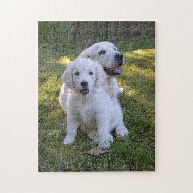 Golden Retriever Mum and Puppy Jigsaw Puzzle (Vertical)