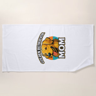 Golden Retriever Mum � Cute Dog Lover Design Beach Towel