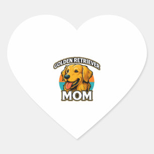 Golden Retriever Mum � Cute Dog Lover Design Heart Sticker