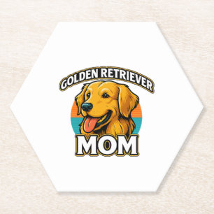 Golden Retriever Mum � Cute Dog Lover Design Paper Coaster