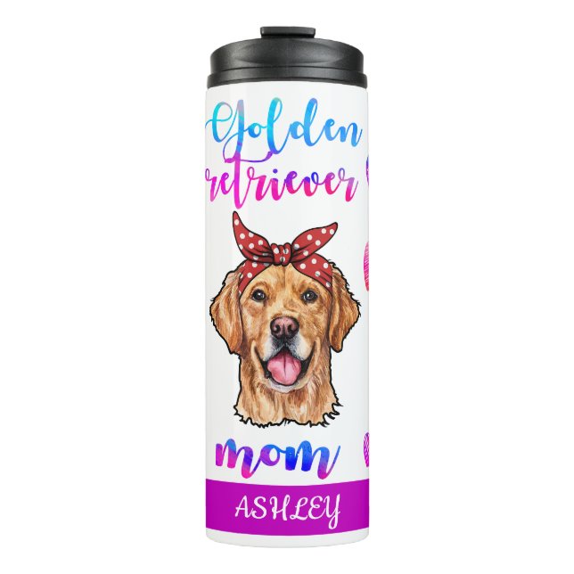 Golden retriever Mum Cute Mother's Day Dog Lover Thermal Tumbler (Front)