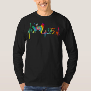 Golden Retriever Mum Dad Heartbeat Tie Dye Dog T-Shirt