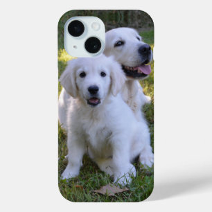 Golden Retriever Mum Dog and Puppy iPhone 15 Case