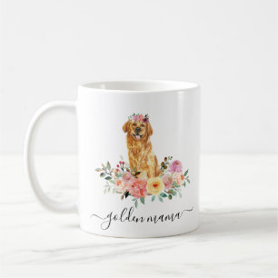 Golden Retriever Mum Floral  Coffee Mug