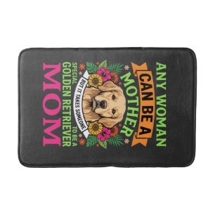 Golden Retriever Mum Floral Dog Lover Bath Mat