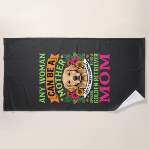 Golden Retriever Mum Floral Dog Lover Beach Towel