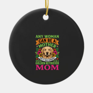 Golden Retriever Mum Floral Dog Lover Ceramic Ornament
