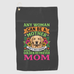 Golden Retriever Mum Floral Dog Lover Golf Towel