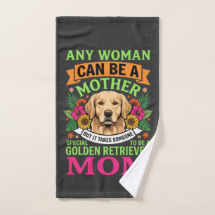 Golden Retriever Mum Floral Dog Lover Hand Towel