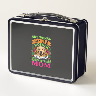 Golden Retriever Mum Floral Dog Lover Metal Lunch Box