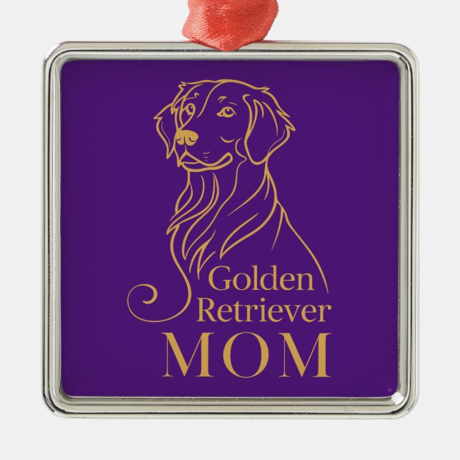 Golden Retriever Mum Metal Ornament (Front)